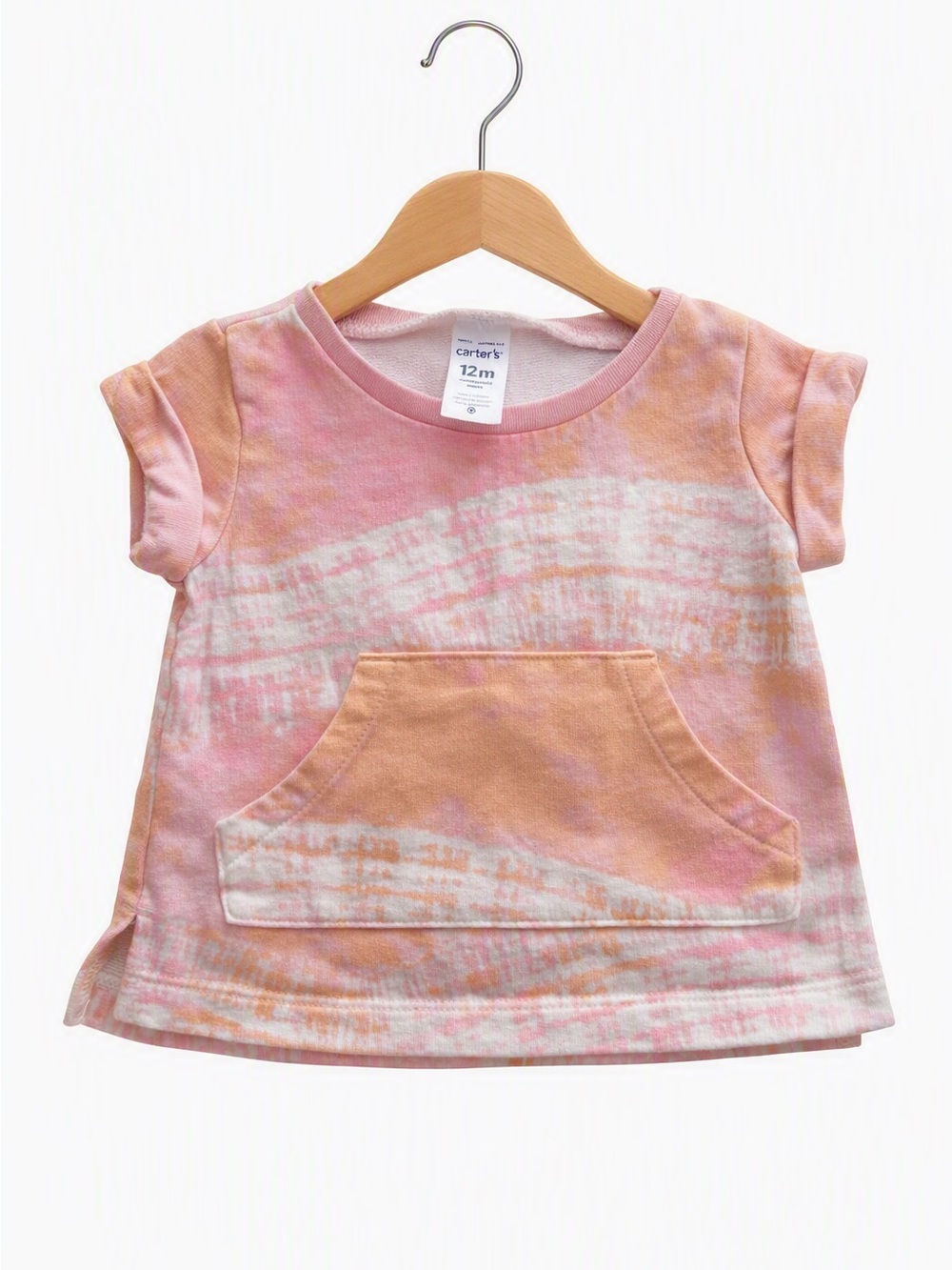 10/$15 Carter's Pink & Peach Tie-Dye Short Sleeve Kids Top